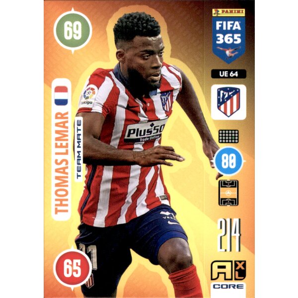 Panini FIFA 365 Adrenalyn XL 2021 - UE64 - Thomas Lemar - Team Mate - Update