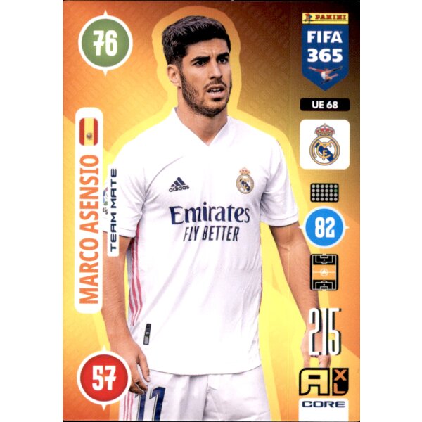 Panini FIFA 365 Adrenalyn XL 2021 - UE68 - Marco Asensio - Team Mate - Update