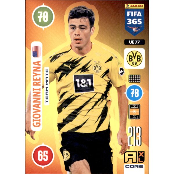 Panini FIFA 365 Adrenalyn XL 2021 - UE77 - Giovanni Reyna - Team Mate - Update