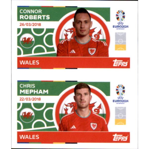 WAL 6+WAL 7 - Connor Roberts/Chris Mepham - Topps UEFA EURO Germany EM 2024